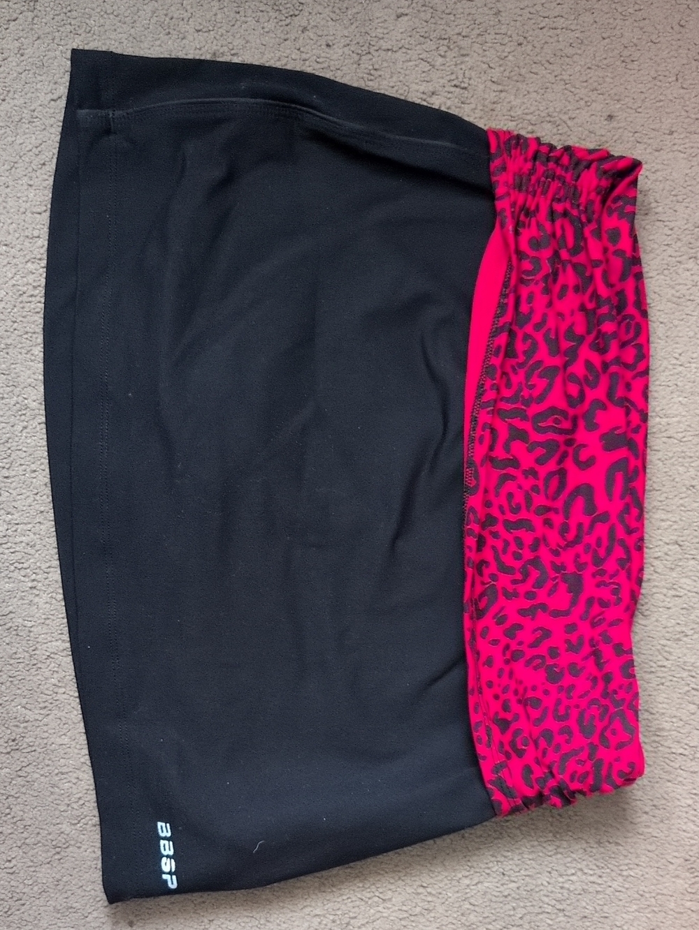 bebe Sport Black Tennis Skirt with Red Leopard Waistband Activewear